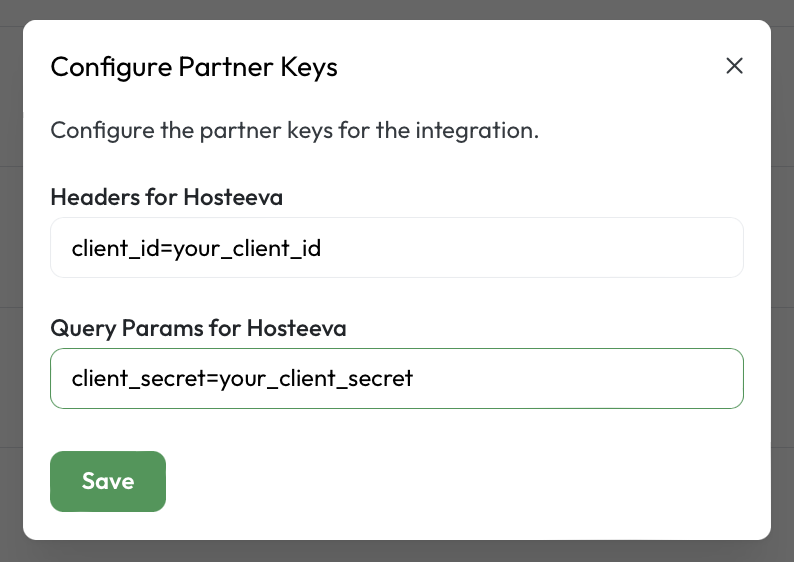 Hosteeva Client ID and Client Secret