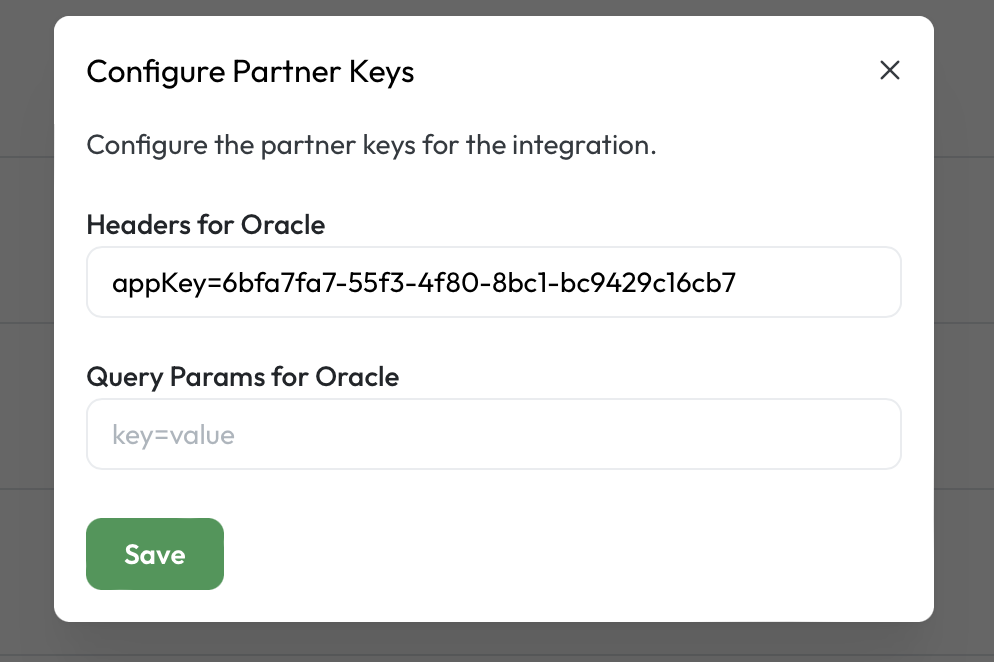 Oracle appKey